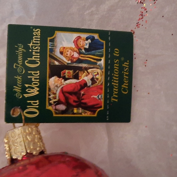 Double Mushrooms Old World Christmas Glass Ornament Red Capped Fungus Retired - Picture 5 of 5
